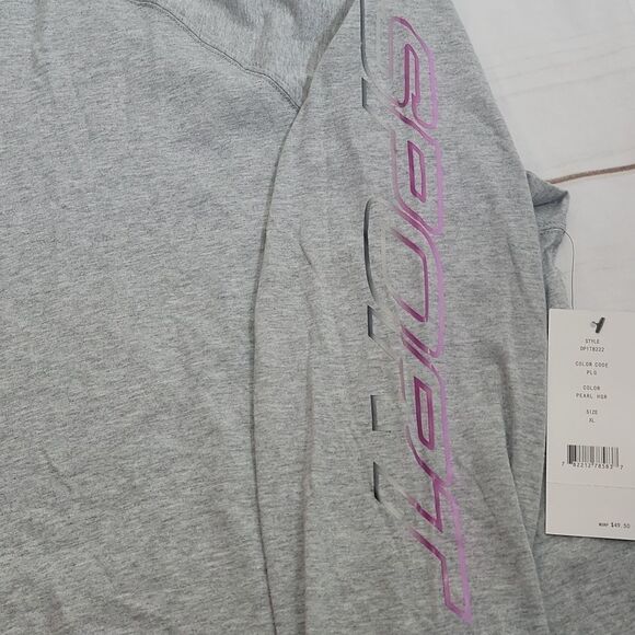 𝅺DKNY Sport Womens size XL Hooded Gray Long Sleeved Crop Top - Picture 3 of 6